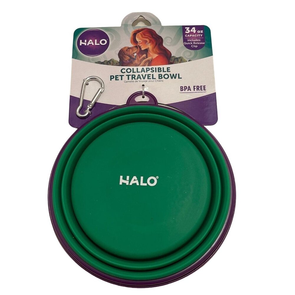 Dog Travel Bowl HALO Collapsible New With Tags!